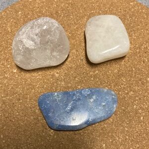 Blue Aventurine and Quartz Set of Three Tumbled Gemstones